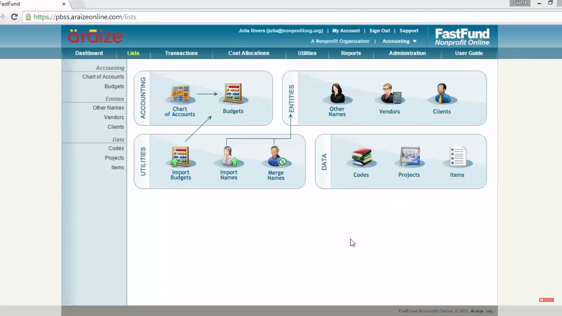 screenshot of FastFund Software Suite